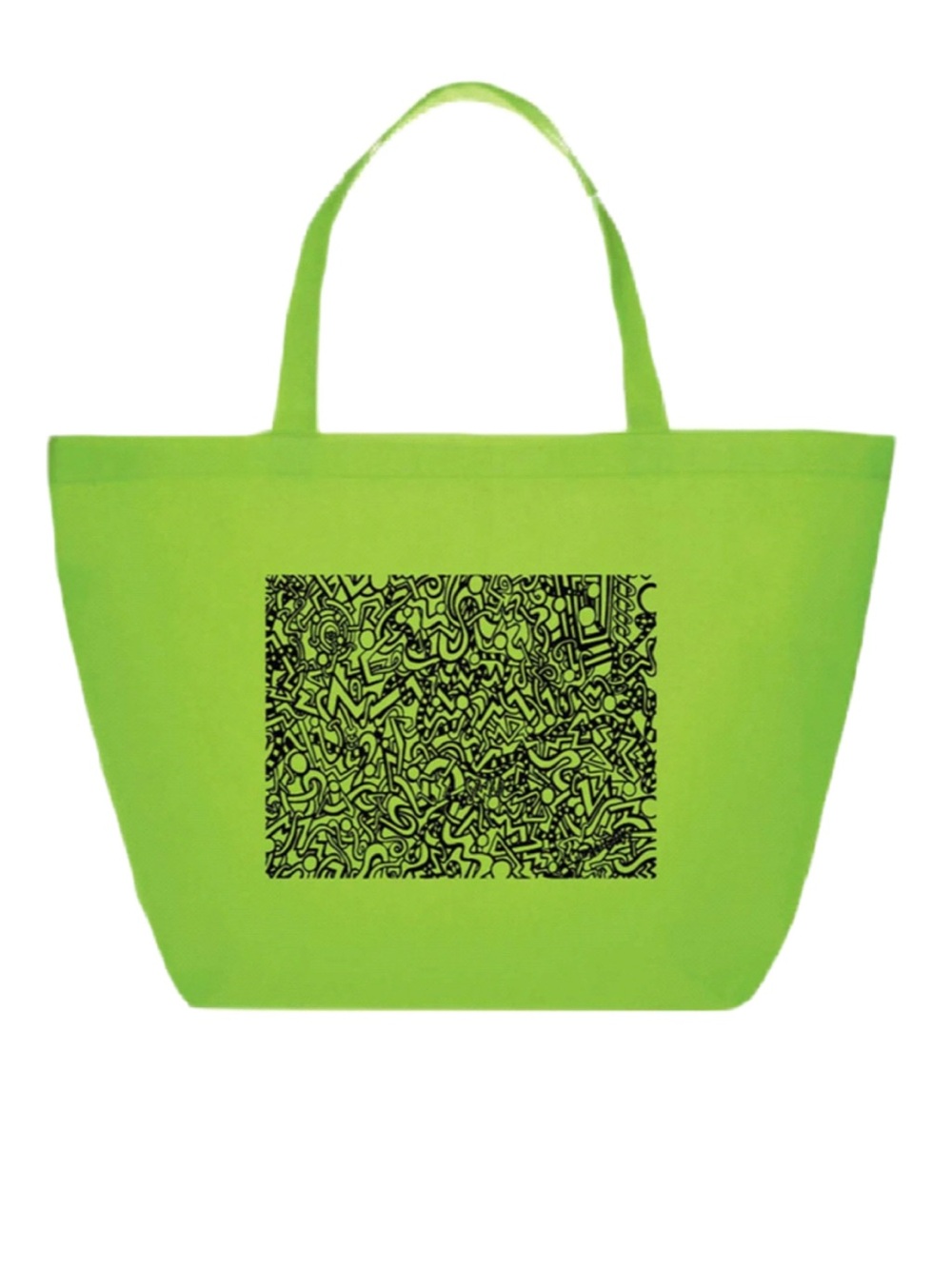 Neon Green Graphic Tote Bag  Everyday Carry Reusable Shopping/Grocery Bag